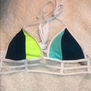 NWT Victoria’s Secret Caged Colorblock Bikini Top